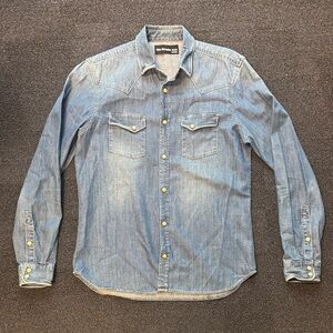 The Kooples Light Blue Denim Western Button-Down Shirt